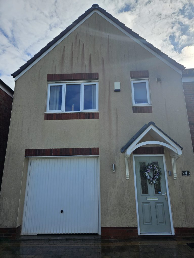 a house that is in need of render cleaning