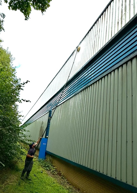 image of some cladding cleaning being carried out